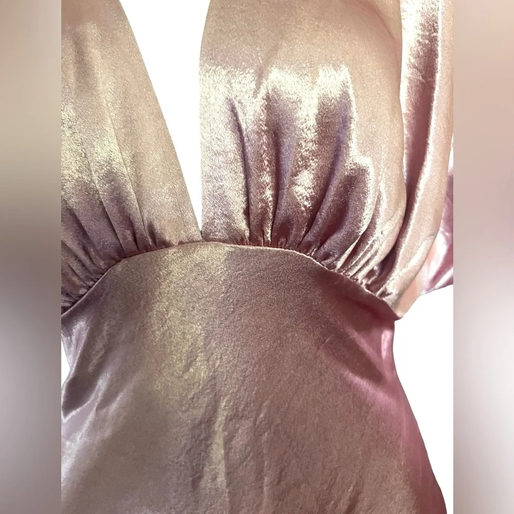 Free People‎ Beatrice Satin Maxi Dress Pink/rose size 8 NWT - Picture 6 of 16